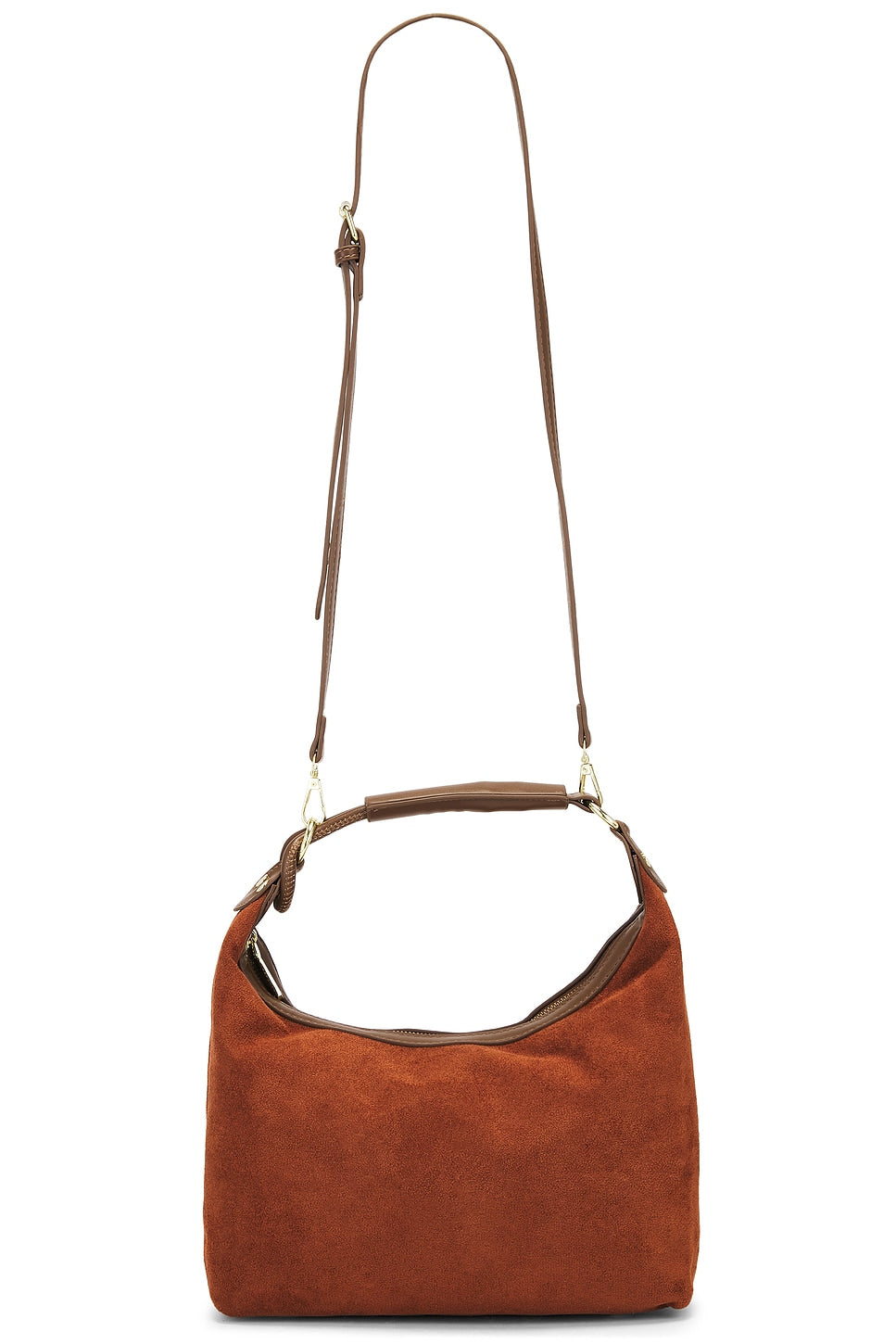 SUEDE TOP HANDLE BAG