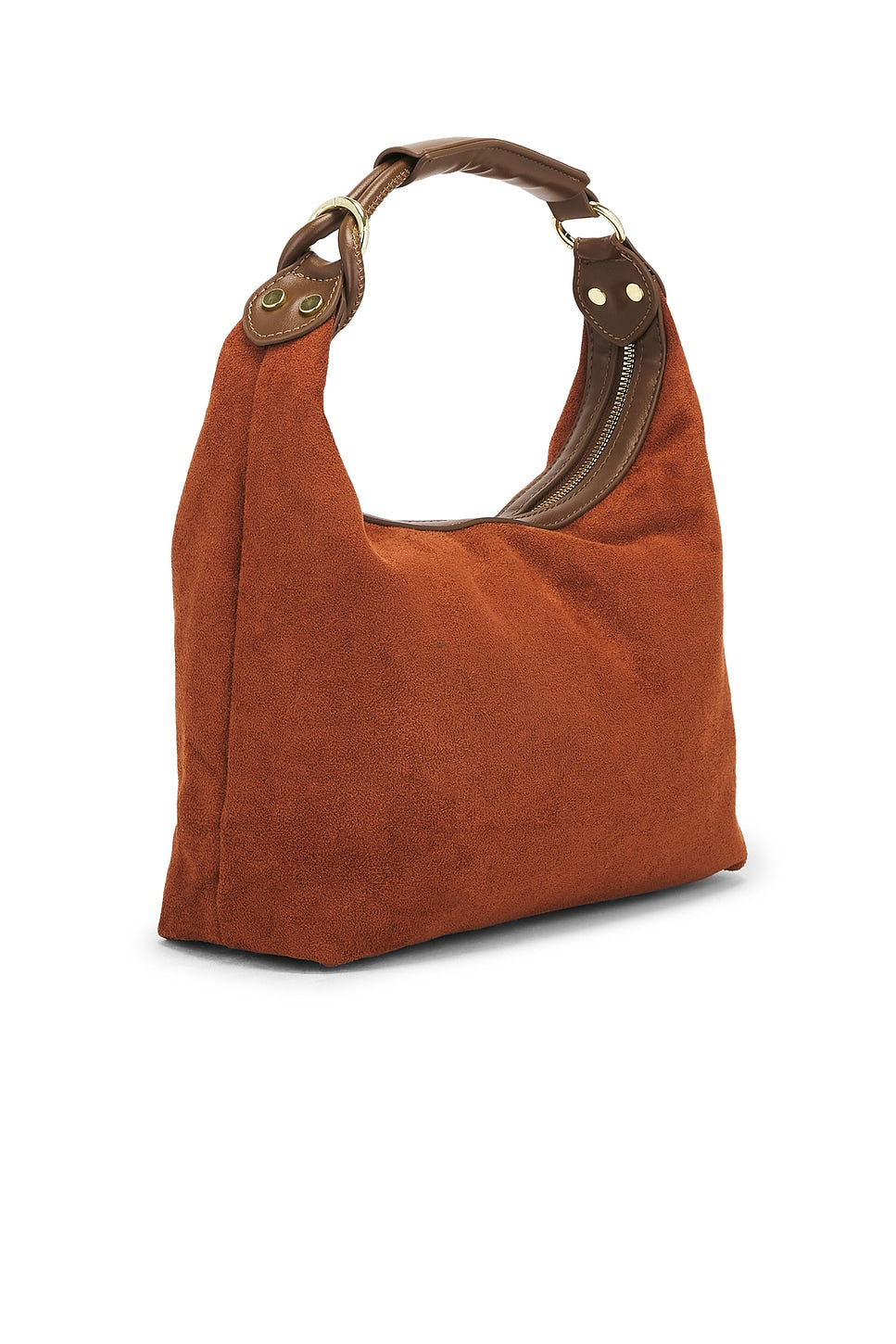 SUEDE TOP HANDLE BAG