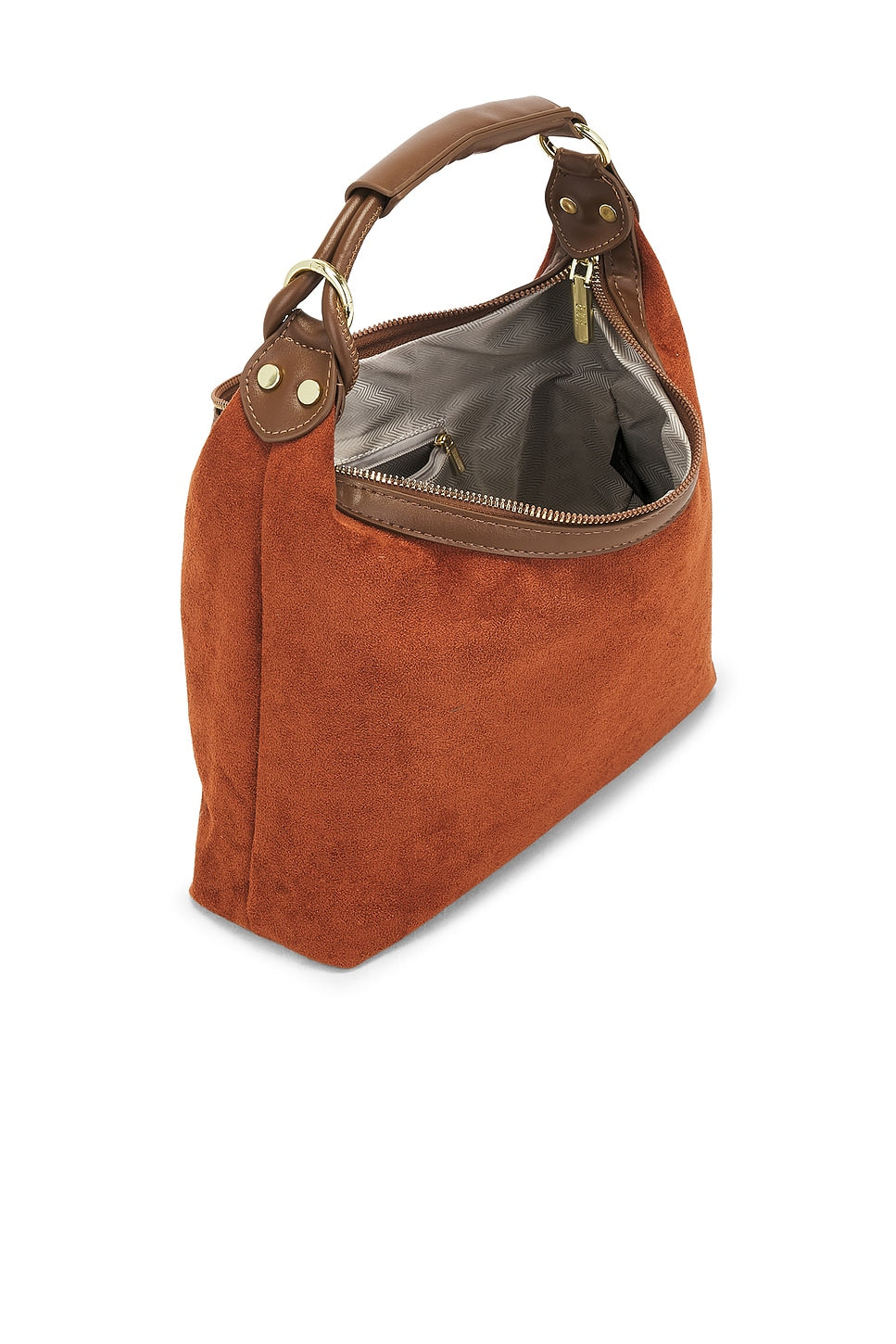 SUEDE TOP HANDLE BAG